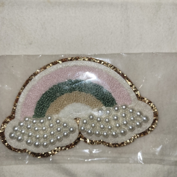 STONEY CLOVER LANE STICKER PATCH GLITTER PEARL Rainbow cozy pearl 🌈 NEW large - Picture 2 of 3